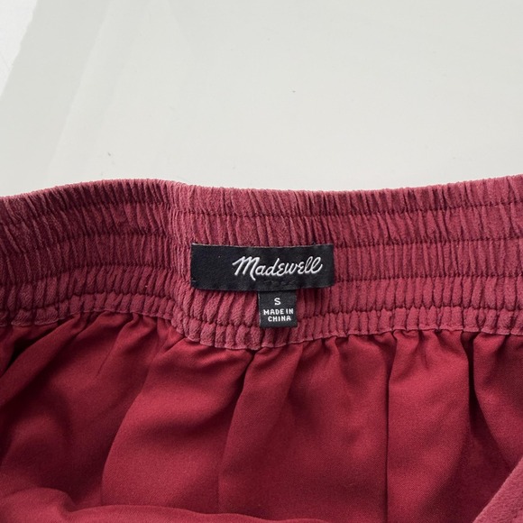 Madewell Skirt Womens Small Burgundy Silk Wrap‎ Front Tulip Hem Lined Holiday - Picture 11 of 15